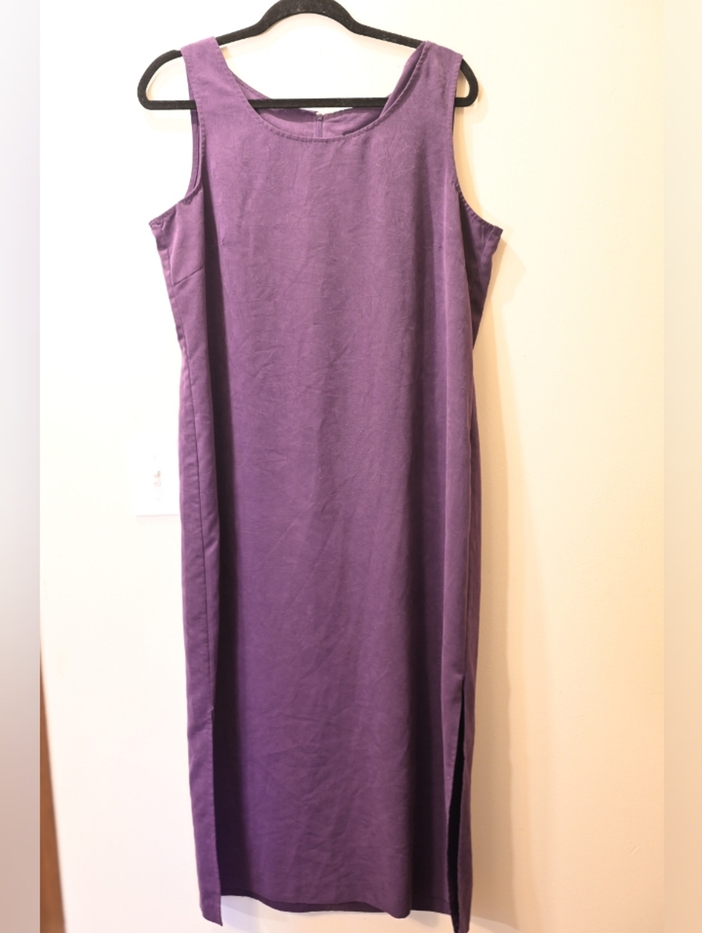 Vintage Melissa Harper Sleeveless Purple Maxi Column Jumper Dress 16P 90s Y2k
